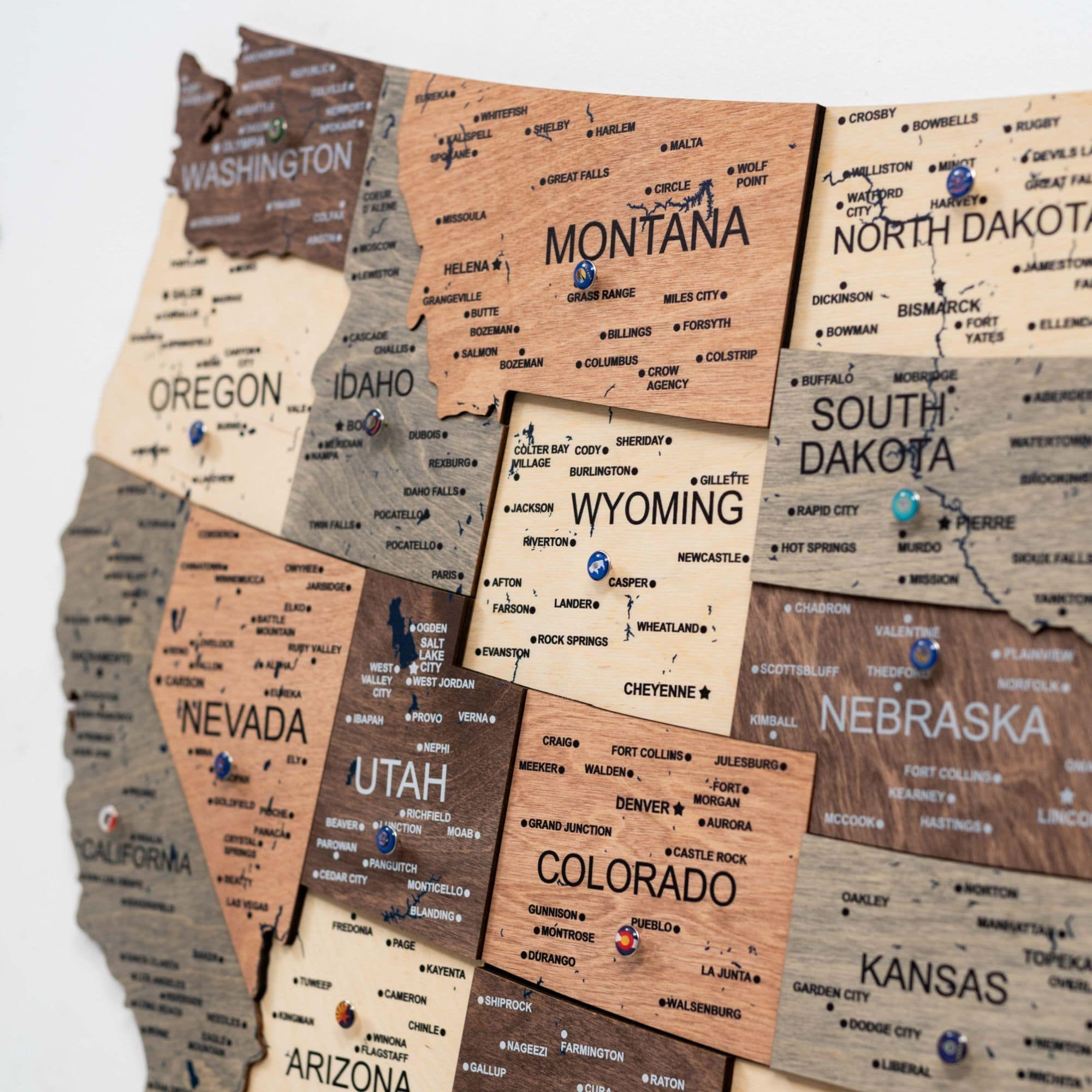 Wooden 3d Map of USA - Smokey - SJB-DIAMOND ELITES