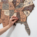 Wooden 3d Map of USA - Smokey - SJB-DIAMOND ELITES
