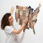 Wooden 3d Map of USA - Smokey - SJB-DIAMOND ELITES