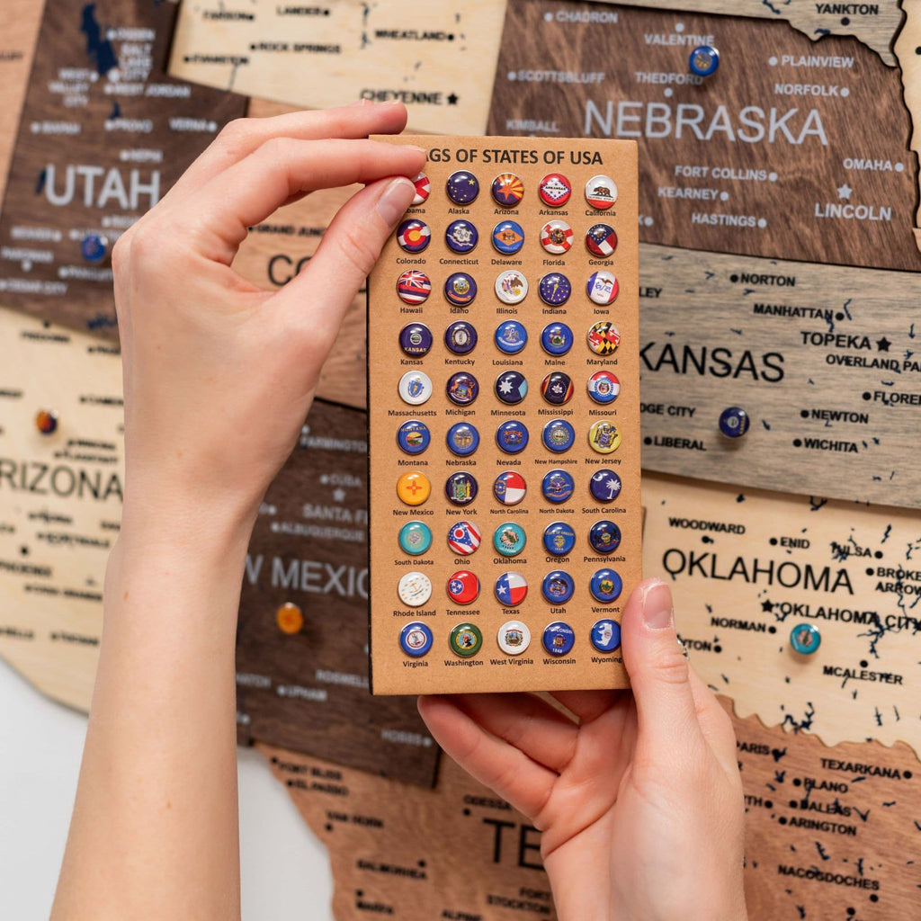 Wooden 3d Map of USA - Smokey - SJB-DIAMOND ELITES