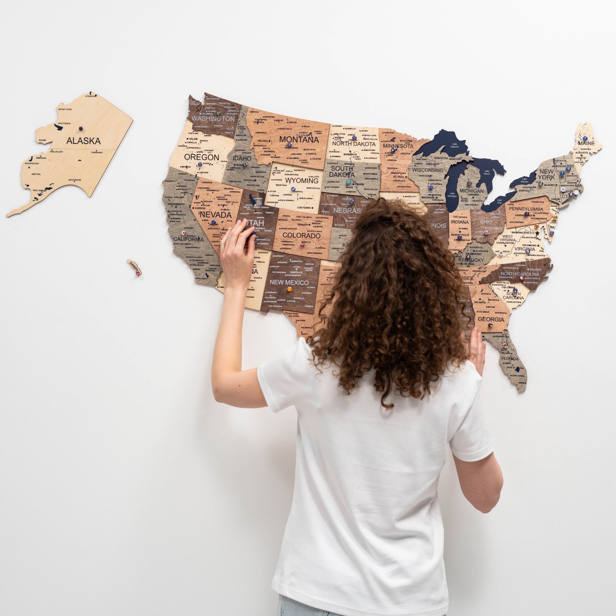 Wooden 3d Map of USA - Smokey - SJB-DIAMOND ELITES