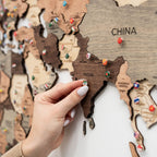 3D Wooden World Map Smokey Enjoy The Wood