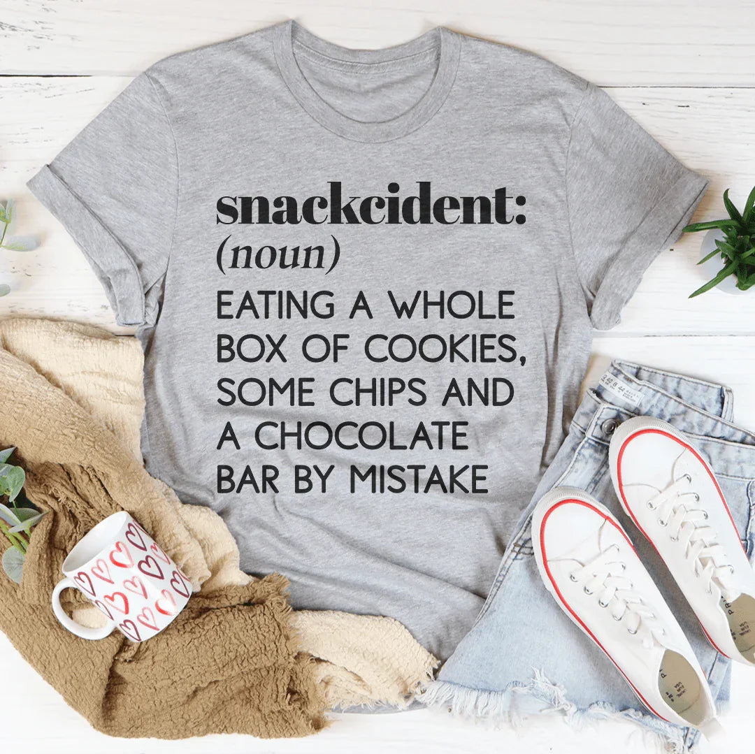 Snackcident Noun Eating A Whole Box Of Cookies Tee Peachy Sunday