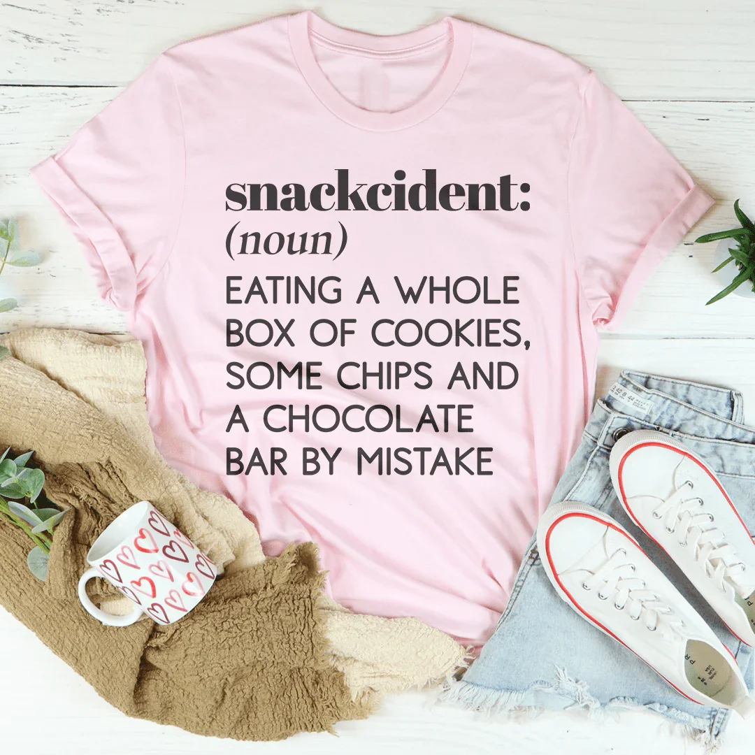 Snackcident Noun Eating A Whole Box Of Cookies Tee Peachy Sunday