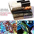 Snake Leopard Nail Foils Marble Nail Art Transfer Sticker Slider Nail Art Decal Manicuring Design Tip Decoration Decal Self-Adhesive 3D Wave Design Decoration for Women Girls Adhesive Striping Tape Nail Art Stickers Metallic Curve Strip Line Nail Decal Stevvex