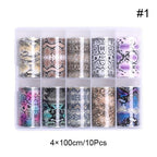 Snake Leopard Nail Foils Marble Nail Art Transfer Sticker Slider Nail Art Decal Manicuring Design Tip Decoration Decal Self-Adhesive 3D Wave Design Decoration for Women Girls Adhesive Striping Tape Nail Art Stickers Metallic Curve Strip Line Nail Decal Stevvex
