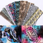 Snake Leopard Nail Foils Marble Nail Art Transfer Sticker Slider Nail Art Decal Manicuring Design Tip Decoration Decal Self-Adhesive 3D Wave Design Decoration for Women Girls Adhesive Striping Tape Nail Art Stickers Metallic Curve Strip Line Nail Decal Stevvex