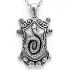 Snake Shield Pendant Necklace Gothic Serpent Jewelry