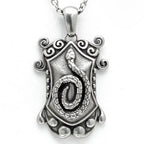 Snake Shield Pendant Necklace Gothic Serpent Jewelry