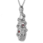 Snake Teardrop Necklace Gothic Silver Serpent Pendant