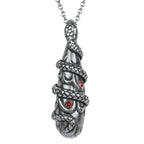 Snake Teardrop Necklace Gothic Silver Serpent Pendant