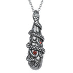 Snake Teardrop Necklace Gothic Silver Serpent Pendant