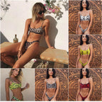 Snakeskin Bikini Women Swimwear Leopard Bikinis Swim Suit Push Up Swimsuit  Women's Bikini Scoop Neck Straps Cutout Crop Top with Cheeky Bottom Two Piece Swimsuits Female Beachwear Swimming Bikini Women Stevvex