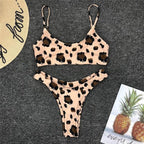 Snakeskin Bikini Women Swimwear Leopard Bikinis Swim Suit Push Up Swimsuit  Women's Bikini Scoop Neck Straps Cutout Crop Top with Cheeky Bottom Two Piece Swimsuits Female Beachwear Swimming Bikini Women Stevvex