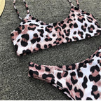 Snakeskin Bikini Women Swimwear Leopard Bikinis Swim Suit Push Up Swimsuit  Women's Bikini Scoop Neck Straps Cutout Crop Top with Cheeky Bottom Two Piece Swimsuits Female Beachwear Swimming Bikini Women Stevvex
