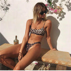 Snakeskin Bikini Women Swimwear Leopard Bikinis Swim Suit Push Up Swimsuit  Women's Bikini Scoop Neck Straps Cutout Crop Top with Cheeky Bottom Two Piece Swimsuits Female Beachwear Swimming Bikini Women Stevvex