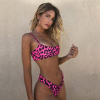 Snakeskin Bikini Women Swimwear Leopard Bikinis Swim Suit Push Up Swimsuit  Women's Bikini Scoop Neck Straps Cutout Crop Top with Cheeky Bottom Two Piece Swimsuits Female Beachwear Swimming Bikini Women Stevvex