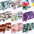 Snakeskin Nail Foils for Nails Transfer Paper Sticker Sexy Sliders Adhesive Paper Wraps Snake Nail Art Decorations Women Nail Decorations Accessories Metal Curve Stripe Lines Design Letter Nail Sticker Adhesive Decoration Stevvex
