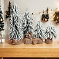 Snow Flocked Artificial Christmas Trees Realistic Mini Holiday Home Decor