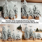 Snow Flocked Artificial Christmas Trees Realistic Mini Holiday Home Decor
