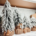 Snow Flocked Artificial Christmas Trees Realistic Mini Holiday Home Decor