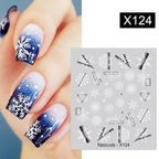 Snowflakes Nail Water Decals Christmas White Snow Transfer Sticker Decoration Slider Flower Leaf Manicuring Art Paper Tips Snowflake Bronzing Christmas Slider Nail Art 3D Decals Decoration Decals Snowflakes Elk Bear Christmas Xmas Stickers Stevvex