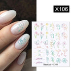 Snowflakes Nail Water Decals Christmas White Snow Transfer Sticker Decoration Slider Flower Leaf Manicuring Art Paper Tips Snowflake Bronzing Christmas Slider Nail Art 3D Decals Decoration Decals Snowflakes Elk Bear Christmas Xmas Stickers Stevvex