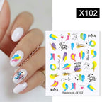 Snowflakes Nail Water Decals Christmas White Snow Transfer Sticker Decoration Slider Flower Leaf Manicuring Art Paper Tips Snowflake Bronzing Christmas Slider Nail Art 3D Decals Decoration Decals Snowflakes Elk Bear Christmas Xmas Stickers Stevvex