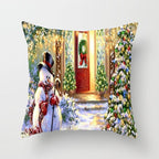 Snowman Christmas Cushion Cover Polyester Decorative Christmas Pillow Cover Merry Christmas Throw Cushion Covers Tree Reindeer Star Pillow Case For Party Throw Pillow New Year Xmas Decor Sofa Living Room Home Decoration Stevvex