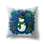 Snowman Christmas Cushion Cover Polyester Decorative Christmas Pillow Cover Merry Christmas Throw Cushion Covers Tree Reindeer Star Pillow Case For Party Throw Pillow New Year Xmas Decor Sofa Living Room Home Decoration Stevvex