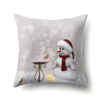 Snowman Christmas Cushion Cover Polyester Decorative Christmas Pillow Cover Merry Christmas Throw Cushion Covers Tree Reindeer Star Pillow Case For Party Throw Pillow New Year Xmas Decor Sofa Living Room Home Decoration Stevvex