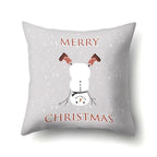Snowman Christmas Cushion Cover Polyester Decorative Christmas Pillow Cover Merry Christmas Throw Cushion Covers Tree Reindeer Star Pillow Case For Party Throw Pillow New Year Xmas Decor Sofa Living Room Home Decoration Stevvex