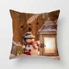 Snowman Christmas Cushion Cover Polyester Decorative Christmas Pillow Cover Merry Christmas Throw Cushion Covers Tree Reindeer Star Pillow Case For Party Throw Pillow New Year Xmas Decor Sofa Living Room Home Decoration Stevvex
