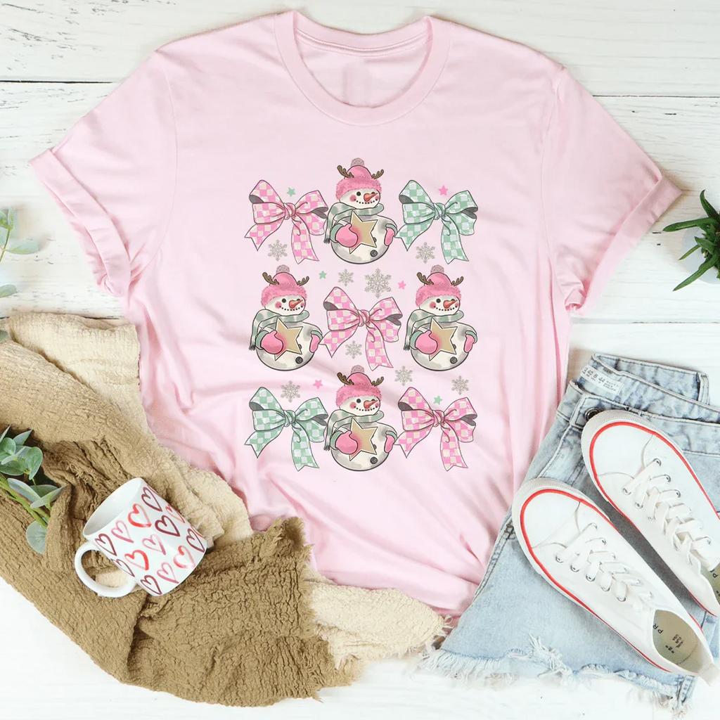 Snowman Coquette Tee Peachy Sunday