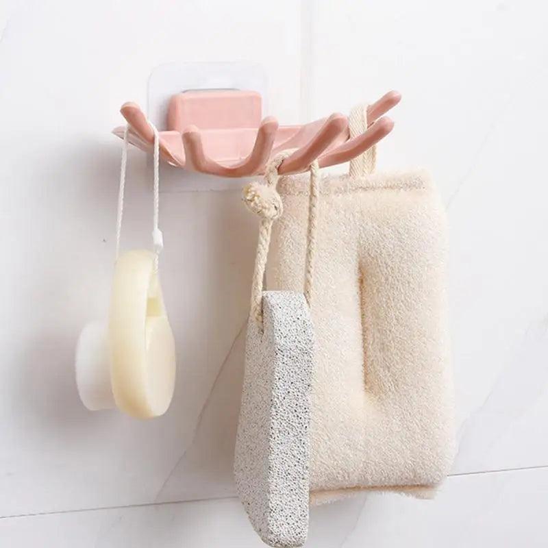 Soap Holder Bathroom Shower Dish Plates Storage Box With Drain Wall Mounted Self Adhesive Plastic Supplies Bathroom Soap Rack Suction Cup Bathroom Soap Dish Holder Shower Soap Dish Saver Tray Bar Soap Sponge Holder for Shower Bathroom Tub and Kitchen Stevvex