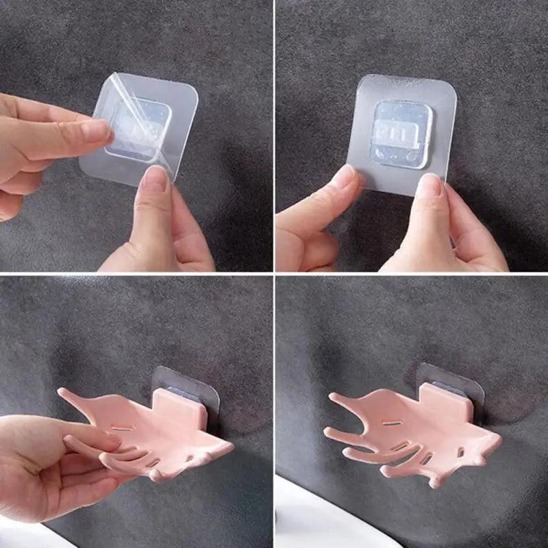 Soap Holder Bathroom Shower Dish Plates Storage Box With Drain Wall Mounted Self Adhesive Plastic Supplies Bathroom Soap Rack Suction Cup Bathroom Soap Dish Holder Shower Soap Dish Saver Tray Bar Soap Sponge Holder for Shower Bathroom Tub and Kitchen Stevvex