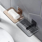Soap Rack No Drilling Wall Mounted Double Layer Soap Holder Soap Sponge Dish Bathroom Accessories Soap Dishes Self Adhesive Shower Soap Saver Holder Stand Bathroom Bar Soap Case Adhesive Kitchen Sink Sponge Holder Drainer Wall Soap Dish Container Stevvex