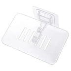 Soap Rack No Drilling Wall Mounted Double Layer Soap Holder Soap Sponge Dish Bathroom Accessories Soap Dishes Self Adhesive Shower Soap Saver Holder Stand Bathroom Bar Soap Case Adhesive Kitchen Sink Sponge Holder Drainer Wall Soap Dish Container Stevvex