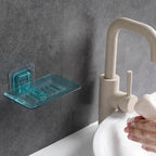 Soap Rack No Drilling Wall Mounted Double Layer Soap Holder Soap Sponge Dish Bathroom Accessories Soap Dishes Self Adhesive Soap Dish Bar Soap Holder Soap Dishes Tray Saver Case Box for Shower Bathroom Kitchen Dish Drainer Drying Rack Stevvex