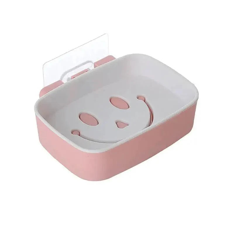 Soap Rack No Drilling Wall Mounted Double Layer Soap Holder Soap Sponge Dish Bathroom Accessories Soap Dishes Self Adhesive Soap Dish Bar Soap Holder Soap Dishes Tray Saver Case Box for Shower Bathroom Kitchen Dish Drainer Drying Rack Stevvex