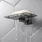 Soap Rack No Drilling Wall Mounted Double Layer Soap Holder Soap Sponge Dish Bathroom Accessories Soap Dishes Self Adhesive Shower Soap Saver Holder Stand Bathroom Bar Soap Case Adhesive Kitchen Sink Sponge Holder Drainer Wall Soap Dish Container Stevvex