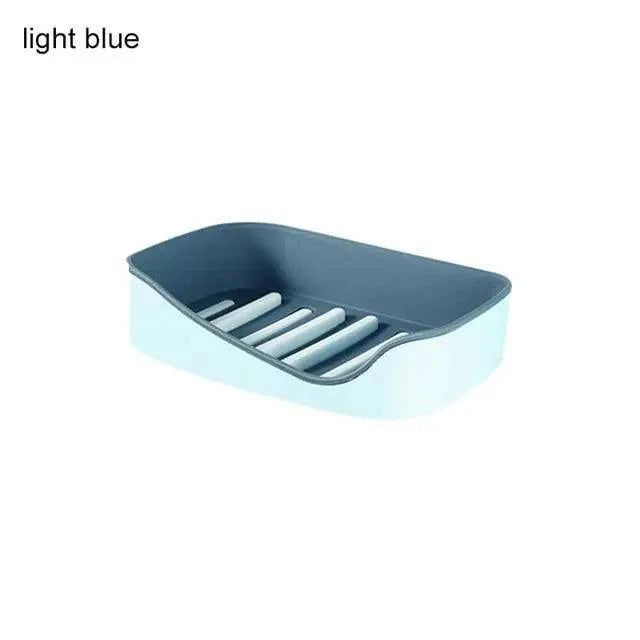 Soap Rack No Drilling Wall Mounted Double Layer Soap Holder Soap Sponge Dish Bathroom Accessories Soap Dishes Self Adhesive Soap Dish Bar Soap Holder Soap Dishes Tray Saver Case Box for Shower Bathroom Kitchen Dish Drainer Drying Rack Stevvex