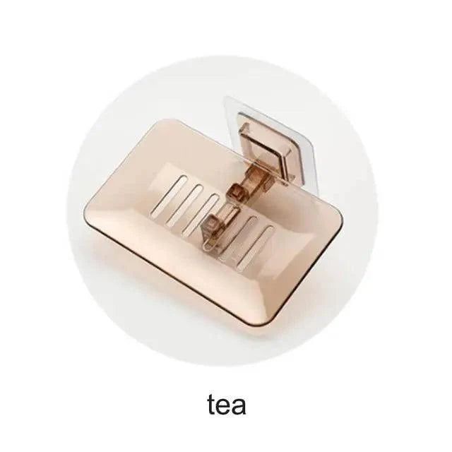 Soap Rack No Drilling Wall Mounted Double Layer Soap Holder Soap Sponge Dish Bathroom Accessories Soap Dishes Self Adhesive Soap Dish Bar Soap Holder Soap Dishes Tray Saver Case Box for Shower Bathroom Kitchen Dish Drainer Drying Rack Stevvex