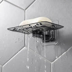 Soap Rack No Drilling Wall Mounted Double Layer Soap Holder Soap Sponge Dish Bathroom Accessories Soap Dishes Self Adhesive Shower Soap Saver Holder Stand Bathroom Bar Soap Case Adhesive Kitchen Sink Sponge Holder Drainer Wall Soap Dish Container Stevvex