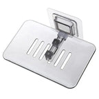 Soap Rack No Drilling Wall Mounted Double Layer Soap Holder Soap Sponge Dish Bathroom Accessories Soap Dishes Self Adhesive Shower Soap Saver Holder Stand Bathroom Bar Soap Case Adhesive Kitchen Sink Sponge Holder Drainer Wall Soap Dish Container Stevvex