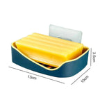 Soap Rack No Drilling Wall Mounted Double Layer Soap Holder Soap Sponge Dish Bathroom Accessories Soap Dishes Self Adhesive Soap Dish Bar Soap Holder Soap Dishes Tray Saver Case Box for Shower Bathroom Kitchen Dish Drainer Drying Rack Stevvex