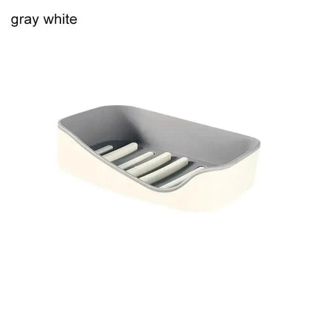 Soap Rack No Drilling Wall Mounted Double Layer Soap Holder Soap Sponge Dish Bathroom Accessories Soap Dishes Self Adhesive Soap Dish Bar Soap Holder Soap Dishes Tray Saver Case Box for Shower Bathroom Kitchen Dish Drainer Drying Rack Stevvex