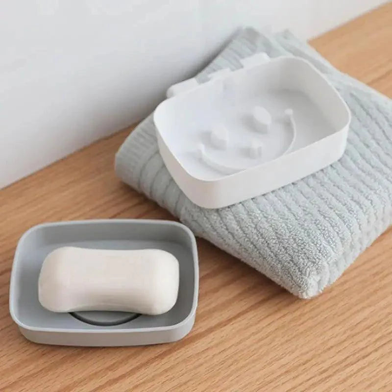 Soap Rack No Drilling Wall Mounted Double Layer Soap Holder Soap Sponge Dish Bathroom Accessories Soap Dishes Self Adhesive Soap Dish Bar Soap Holder Soap Dishes Tray Saver Case Box for Shower Bathroom Kitchen Dish Drainer Drying Rack Stevvex