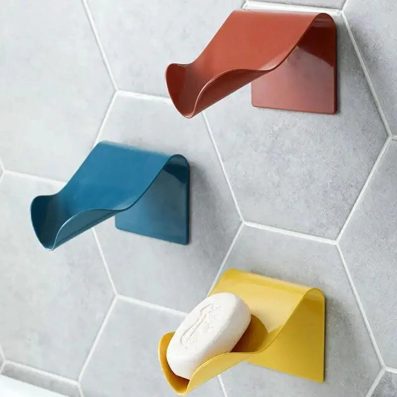 Soap Rack No Drilling Wall Mounted Double Layer Soap Holder Soap Sponge Dish Bathroom Accessories Soap Dishes Self Adhesive Soap Dish Bar Soap Holder Soap Dishes Tray Saver Case Box for Shower Bathroom Kitchen Dish Drainer Drying Rack Stevvex