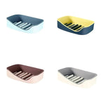Soap Rack No Drilling Wall Mounted Double Layer Soap Holder Soap Sponge Dish Bathroom Accessories Soap Dishes Self Adhesive Soap Dish Bar Soap Holder Soap Dishes Tray Saver Case Box for Shower Bathroom Kitchen Dish Drainer Drying Rack Stevvex